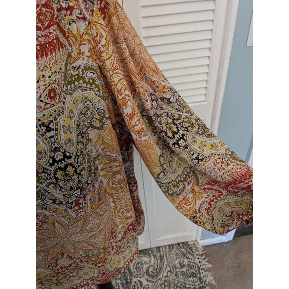 Carolina Belle Montreal Blouse Women's sz 2X Floral Boho Flounce Chiffon Multi - Picture 4 of 16